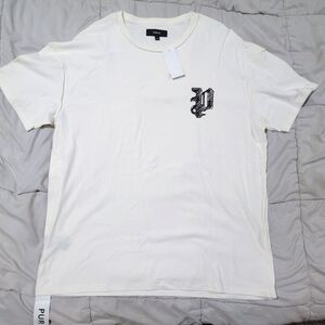 PURPLE Brand Cream Gothic P Logo Tee XL Brand New